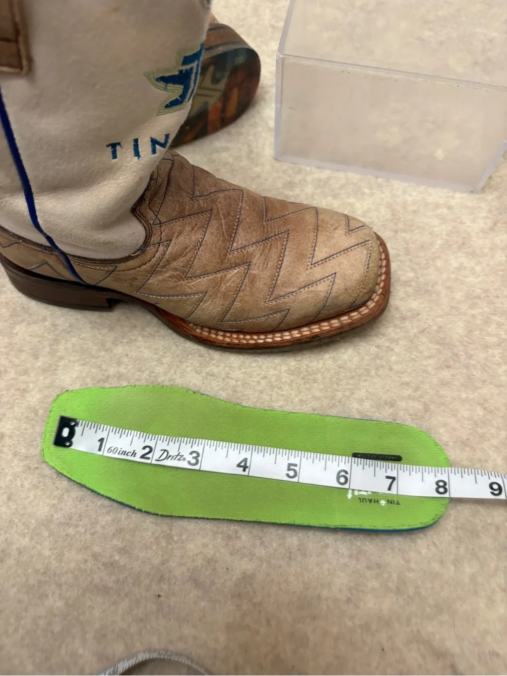 Tin Haul Master Blaster Leather Square Toe Western Cowboy Boots Kid Boys Size 13